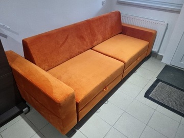 Sofa VOX Slide welur, 2 pojemniki i funkcja spania