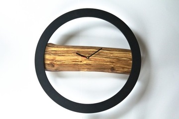 Zegar ścienny, drewniany, ręcznie robiony 