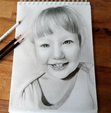 Portret wykonany ołówkiem ze zdjęcia format A4