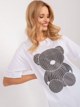 T-shirt damski Basic miś bear White   nowość 