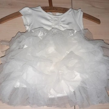r. 68 Next Letnia biała tiulowa sukienka - body