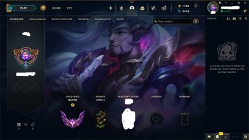 Konto League of Legends Master EUW 59% WR 1720 RP