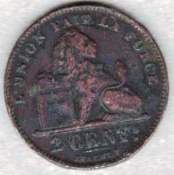 Belgia 2 centymy 1909 DES  21,5 mm