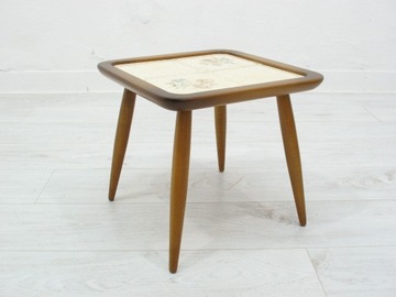 Mini stolik, kwietnik / drewno ceramika lata 70. 