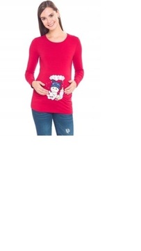 Ciążowa bluzka bluzeczka z nadrukiem i napisem