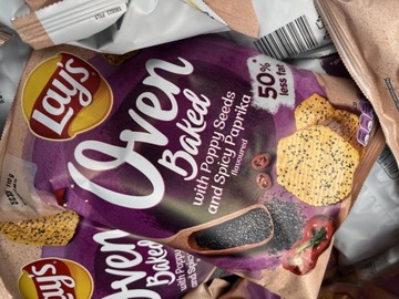 5 x Chipsy lays oven baked poppy seeds & paprika