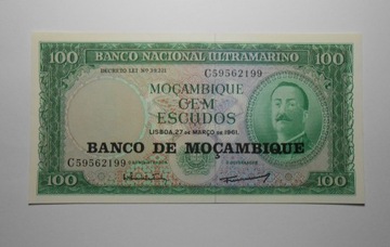 stary banknot Mozambik stan bankowy