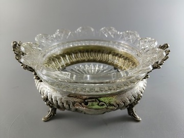 Żardiniera, srebro pr. 800, kryształ, koniec XIX w
