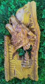Płaskorzeźba Ozdoba drewniana Motyw WILKA