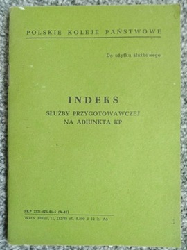 Indeks Służby przygotowawczej na Adiunkta PKP