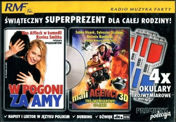 DWA FILMY DVD W POGONI ZA AMY. MALI AGENCI