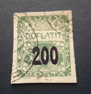 Znaczek Czechosłowacja 1927 dopłata kasowany