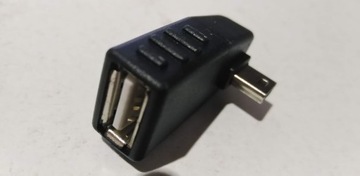 Adapter mini USB(A) z wtykiem USB(A) kątowy