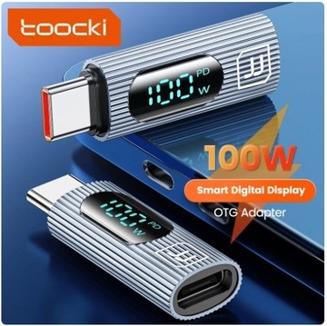 Toocki Adapter OTG 100W watomierz rodzaj USB C 