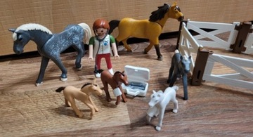 Playmobil konie duży zestaw weterynarz zagroda