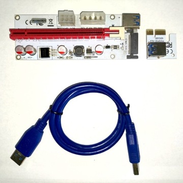 Riser PCE164P-N06 PCIE-E 1X TO 16X SATA 6 PIN USB