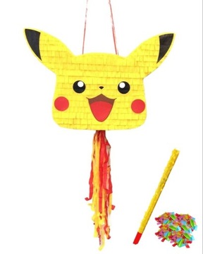 Piniata Pokemon Pikachu (Pikaczu). XXL. Zestaw