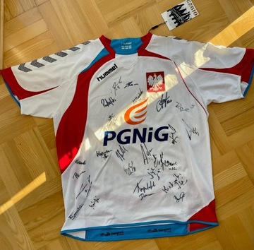 Tshirt Hummel Piłka Ręczna Polska autografy męskie