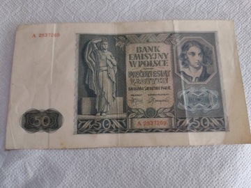 Banknota 50 zł 1941r