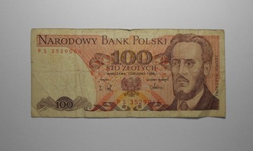 stary banknot PRL 100 złotych PS