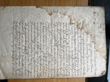Dokument z siedemnastego wieku po łacinie 