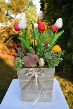 Stroik Wielkanocny Hiacynt i tulipany gum. wz 016