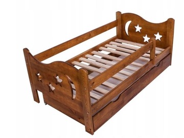 łóżko dziecięce 160x80 - drewniane - z materacem