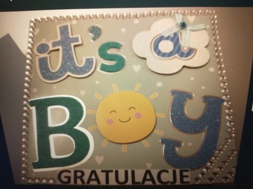 Kartka+ koperta Baby shower narodziny gratulacje 