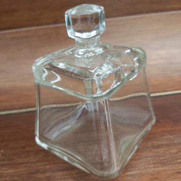 Stara  szklana cukierniczka z grubego szkła-lata70