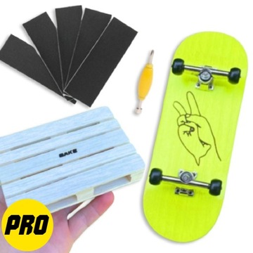 NOWY! Fingerboard Drewniany ZESTAW TAPE + Paleta