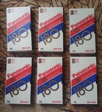 kasety VHS, 6 x Panasonic NV-E180SP, made in japan