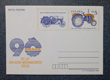 URSUS - kartka pocztowa - traktor 90 lat zakładów 