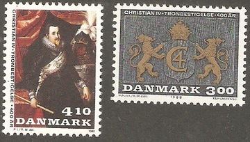 Król Christian IV z godłem Mi-914/15 Dania