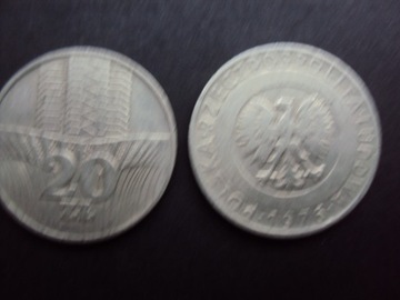 Monety 20zł Wieżowiec i Kłosy z 1976r.
