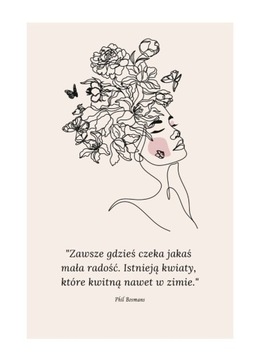 Stylowy piękny kobiecy obraz plakat cytat kobieta