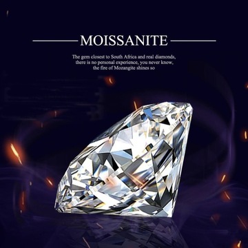 Kamień Moissanite 5mm, kolor D, certyfikat SUPER! 