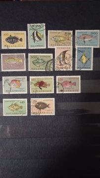 Mozambik_1951r._fauna, ryby, znaczki kasowane