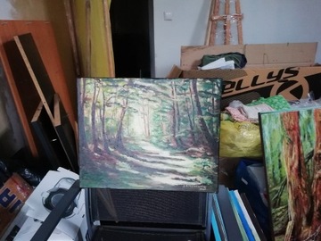 Obraz 40x50 "Droga w lesie"