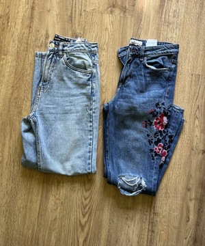 Zestaw 2 par mom jeansów rozmiar XS H&M/Cropp