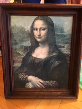 Obraz Mona Lisa z lat 80-tych PRL 50x60