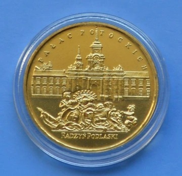 Moneta 2 zł z 1999 r. Pałac Potockich, mennicza
