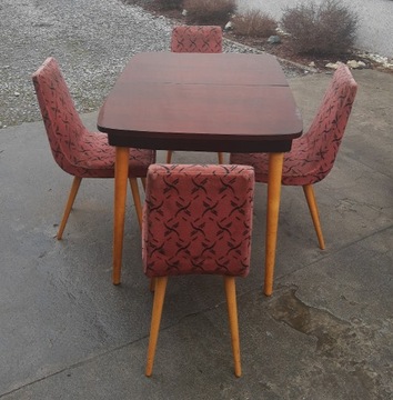 Stół,krzesła,lata,design 60.PRL