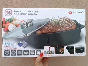 Brytfanna Alpina aromatyzer gęsiarka 5,5l nonstick