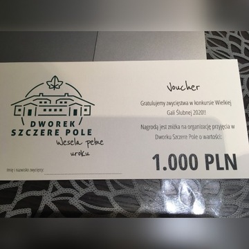 Voucher do DWOREK SZCZERE POLE-1000 ZŁ