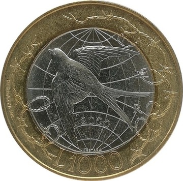 San Marino 1000 lire 2000, KM#405