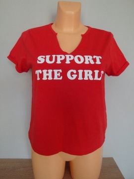FB Sister Czerwony T-shirt z napisami rozm.M 