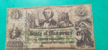 3 dolary 1862 Missouri