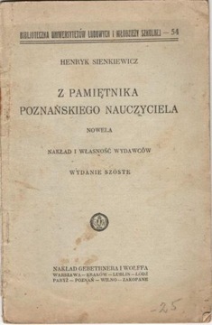 Henryk Sienkiewicz Z pamiętnika poznańskiego naucz