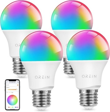 4x Żarówka RGB E27 Smart LED 8,5W GOOGLE HOME ALEX