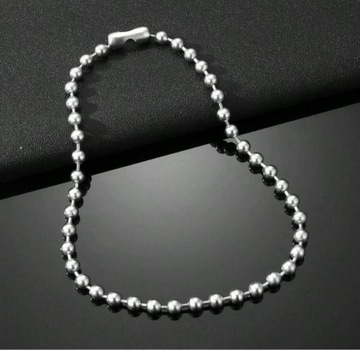 Nowy srebrny uniseks naszyjnik łańcuszek chain choker w kształcie kulek